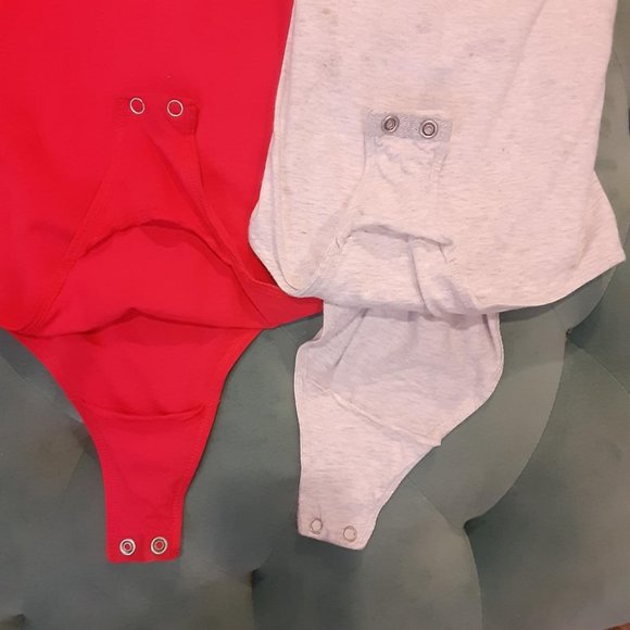 Stretch cross back bodysuits red/gray NWOT - Picture 8 of 10